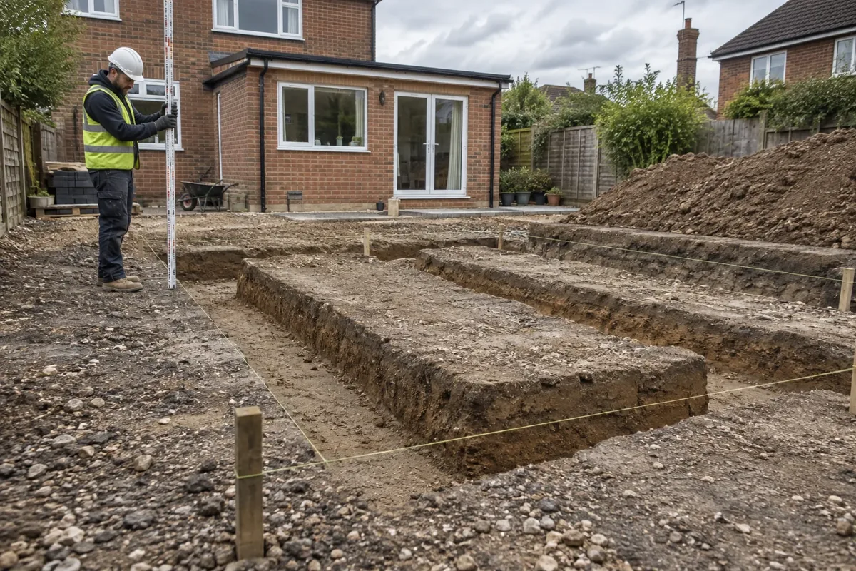 Foundation groundworks work